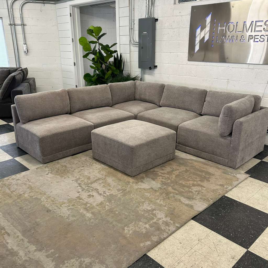 COSTCO THOMASVILLE FALLON 6-PIECE FABRIC MODULAR SECTIONAL W/ OTTOMAN!!
