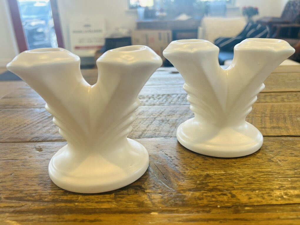 Vintage Roseville Candle Holders