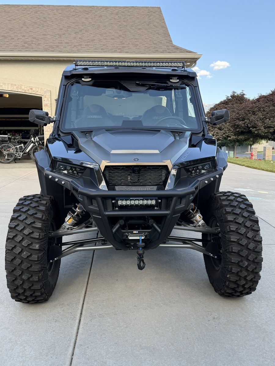 Polaris General 1000 UTV Side-by-Side - Black with Full Cab and Light Bar