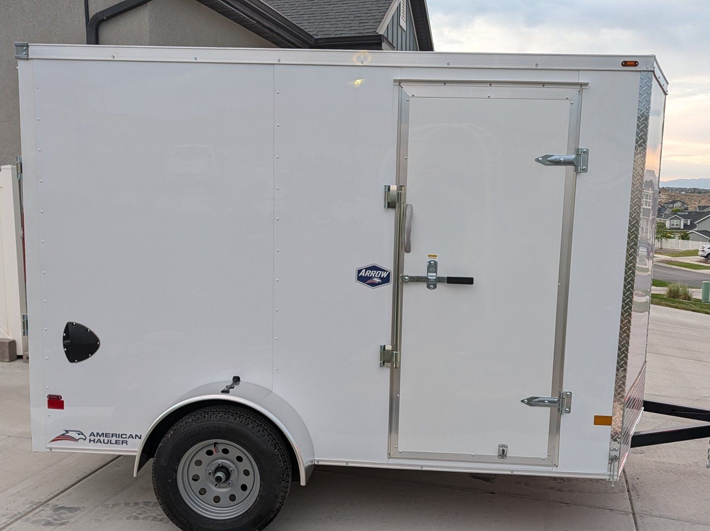 6x10 American Hauler Arrow White Single Axle Enclosed Cargo Trailer