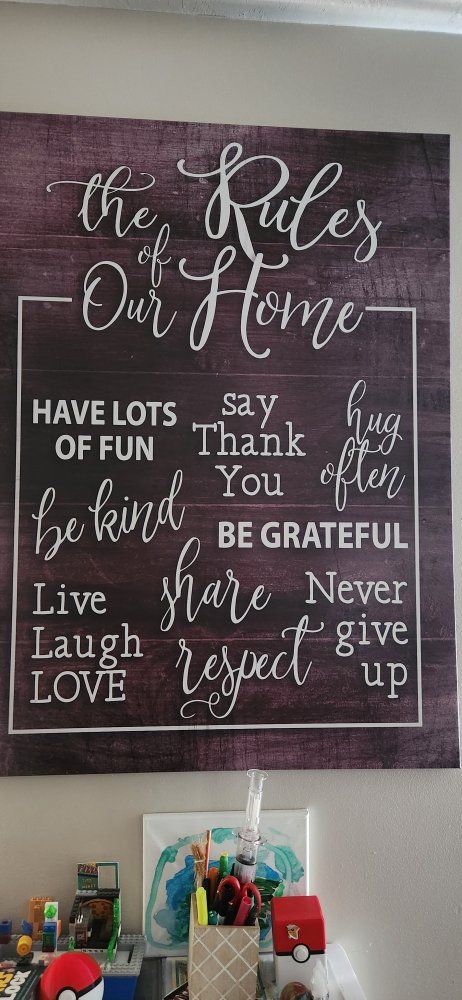 FREE The Rules of Our Home Wall Art Decor Sign - Inspirational Wooden Farmhouse Style