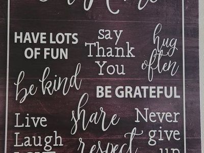 FREE The Rules of Our Home Wall Art Decor Sign - Inspirational Wooden Farmhouse Style