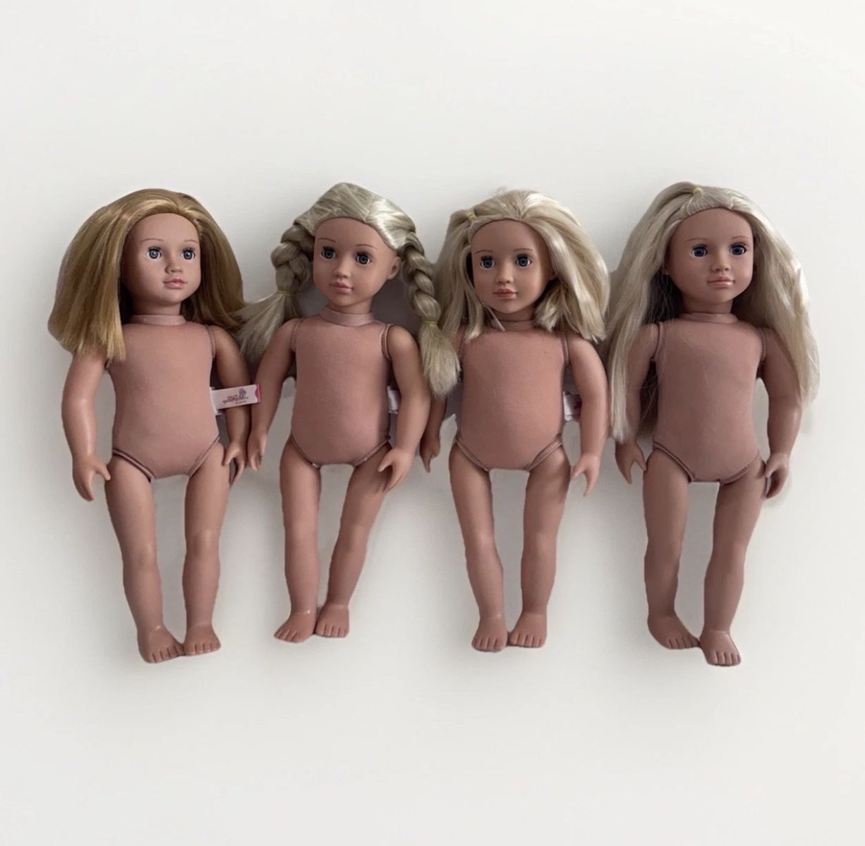 Lot of 4 Our Generation 18" Dolls Blonde Red Hair Clean Ready to Play Nude Lot