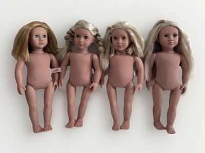 Lot of 4 Our Generation 18" Dolls Blonde Red Hair Clean Ready to Play Nude Lot