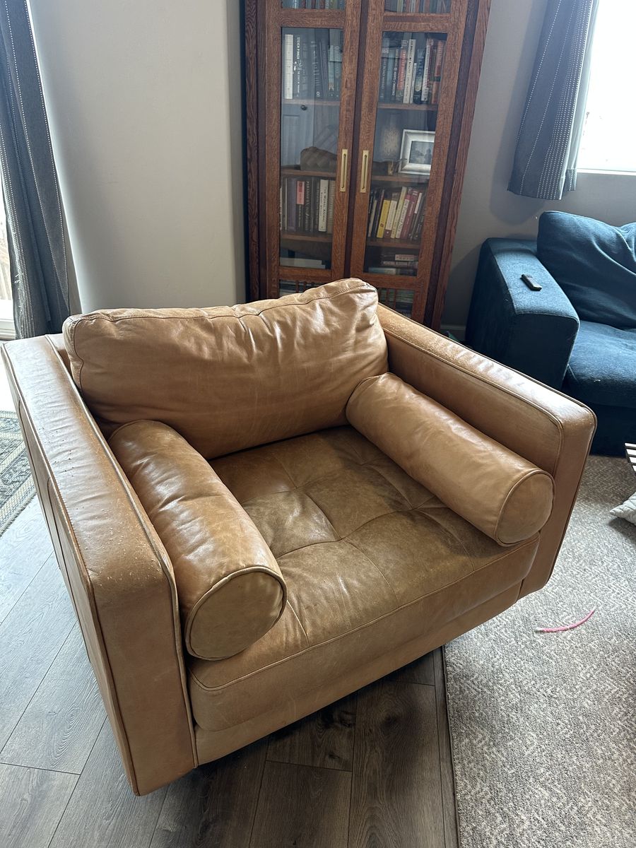 Modern Leather Club Chair