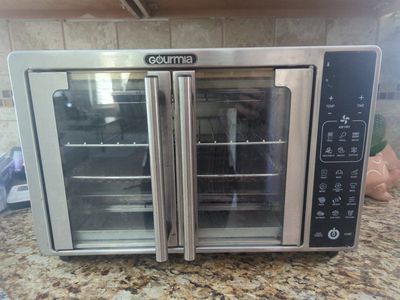 Gourmia Air Fry, Convection Bake, Bake, Roast, Broil, and Slow Cook.
