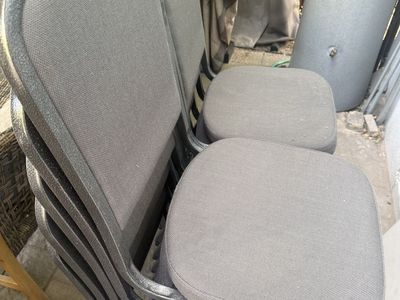 9x Stackable Gray Fabric Upholstered Event Chairs - Used Once