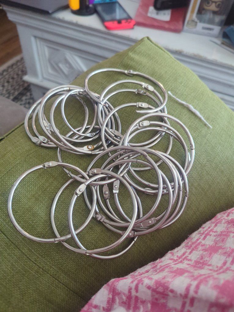 Loose Leaf Binder Rings - Silver Metal, Various Sizes, Craft & Office Supply Lot