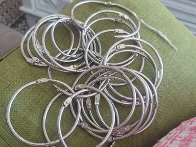 Loose Leaf Binder Rings - Silver Metal, Various Sizes, Craft & Office Supply Lot