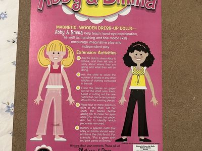 Melissa & Doug Abby & Emma Magnetic Wooden Dress-Up Dolls Set