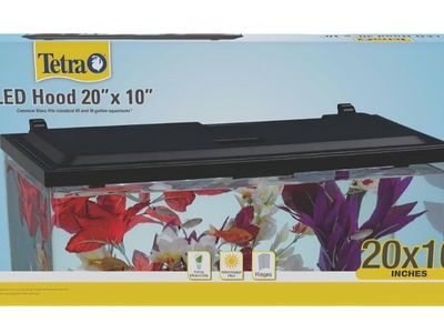 Tetra LED Hood 20 Inches By 10 Inches, Low-Profile Aquarium Hood With LED Lighting for 10 & 16 Gallon Fish Tank