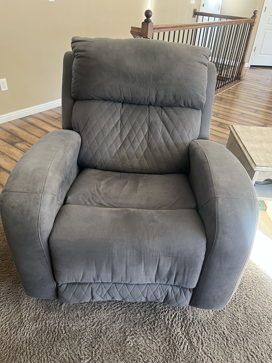Gray color Big and Tall Oversized Rocker Recliner.