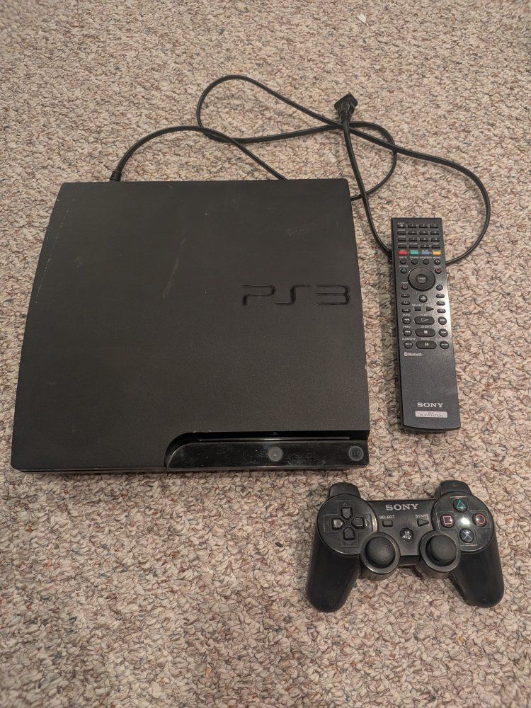 Sony PlayStation 3 PS3 Slim Console CECH-3001A with Controller and Remote