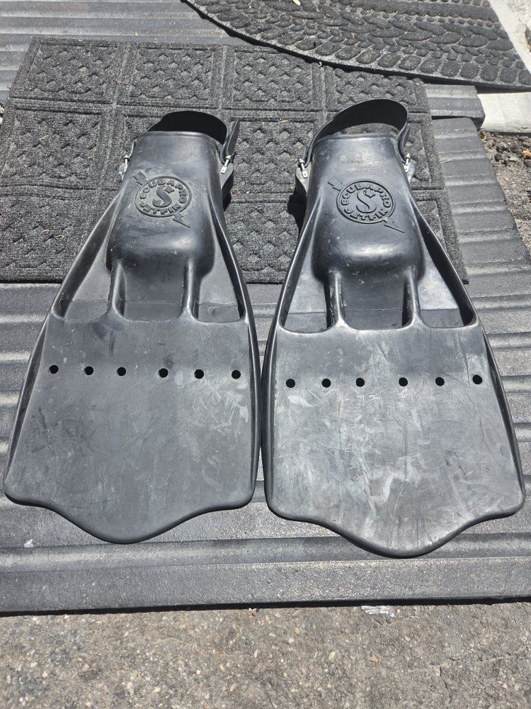 Scubapro Jet Fin Dive Fins - Black, Size Medium (Spring Straps)