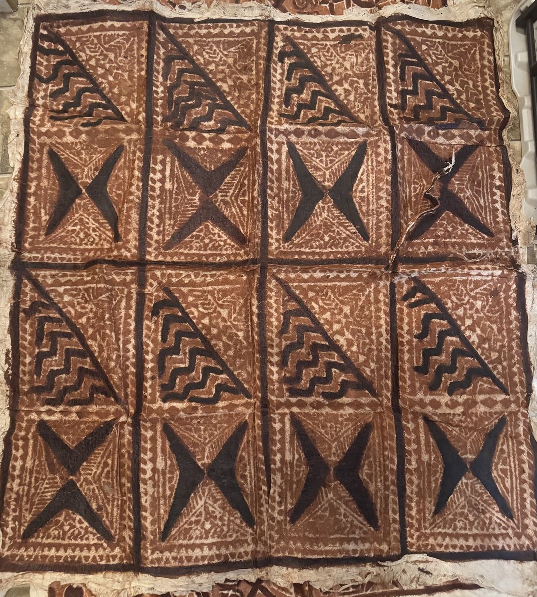 Vintage handmade tapa bark cloth