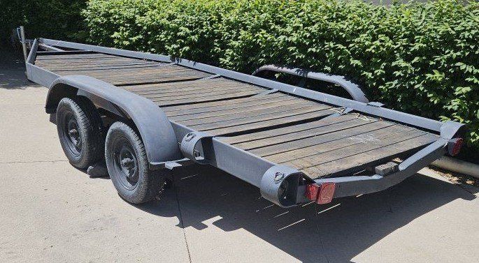 Heavy Duty Double Axle Converted Boat Trailer, No Title.