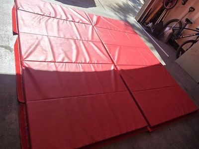 Red Foldable Gymnastics/Exercise Mat, 4x6 ft, Padded Fitness Equipment