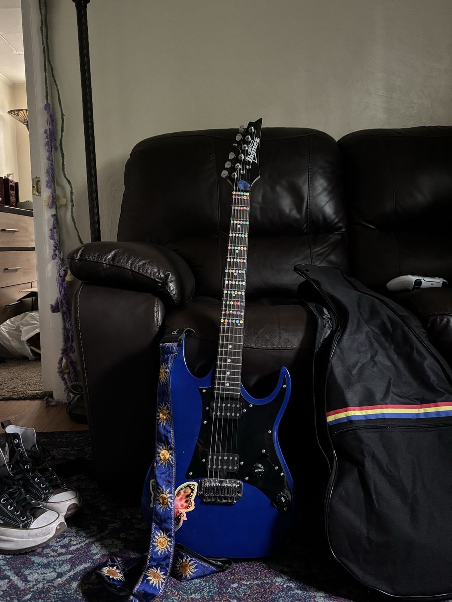 Ibanez Electric guitar and Fender amp