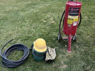 Allsource Model 41600 100 lb Abrasive Sand Blaster with hood and 60’ hose Sandblaster