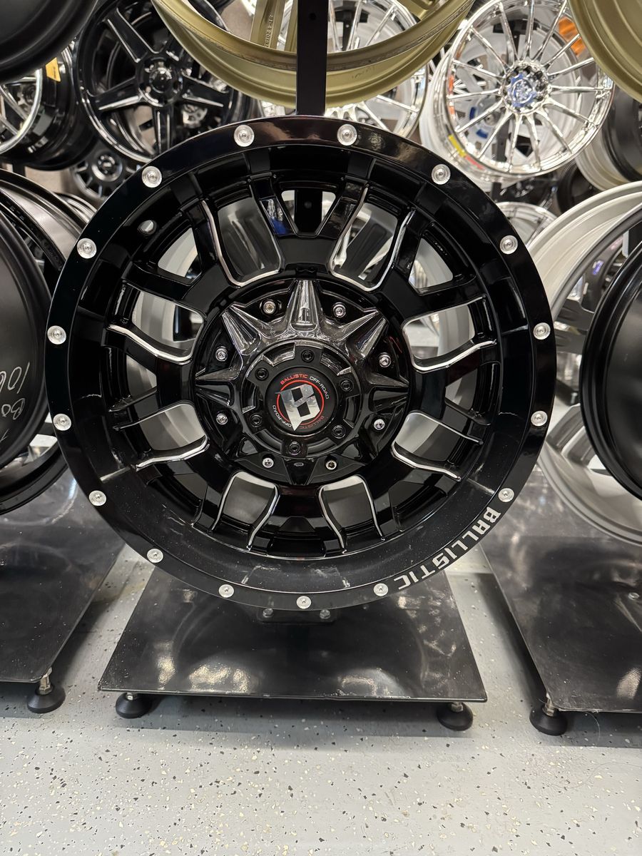 Ballistic Offroad Wheels - Black 17x9 lug pattern 8x170/180 brand new set of 4 wheels