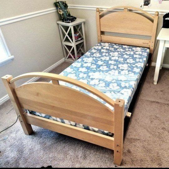 Twin XL Bed Frame - Headboard (40"H), Footboard (31.5"H), Frame (42.25"W x 80"L)