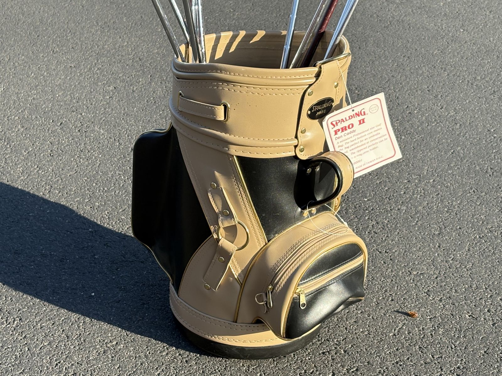 Vintage miniature golf bag, use to display clubs, trashcan,hold magazines, planter