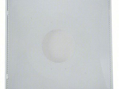 Return Air Grille: Perforated Grille, White, Powder Coated, Steel, 23 3/4 in H, 23 3/4 in W