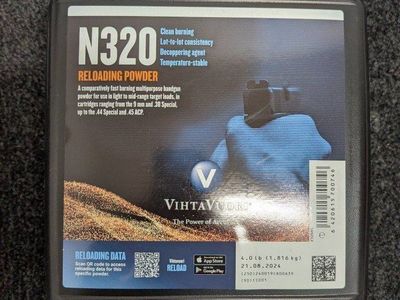 Vihtavuori N320 Smokeless Reloading Powder - 4.0 lb (1.816 kg) - Clean Burning Handgun Powder