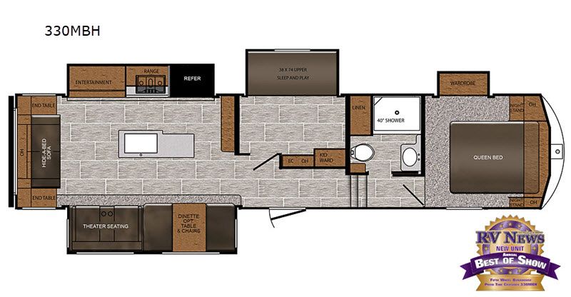 38' Midbunk With 4 Slides