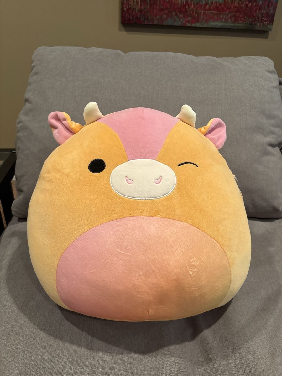 Squishmallows Adjani the Cow Orange Pink Winking Plush Stuffed Animal