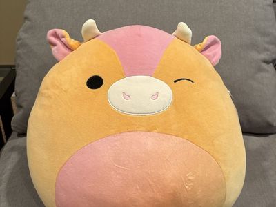 Squishmallows Adjani the Cow Orange Pink Winking Plush Stuffed Animal