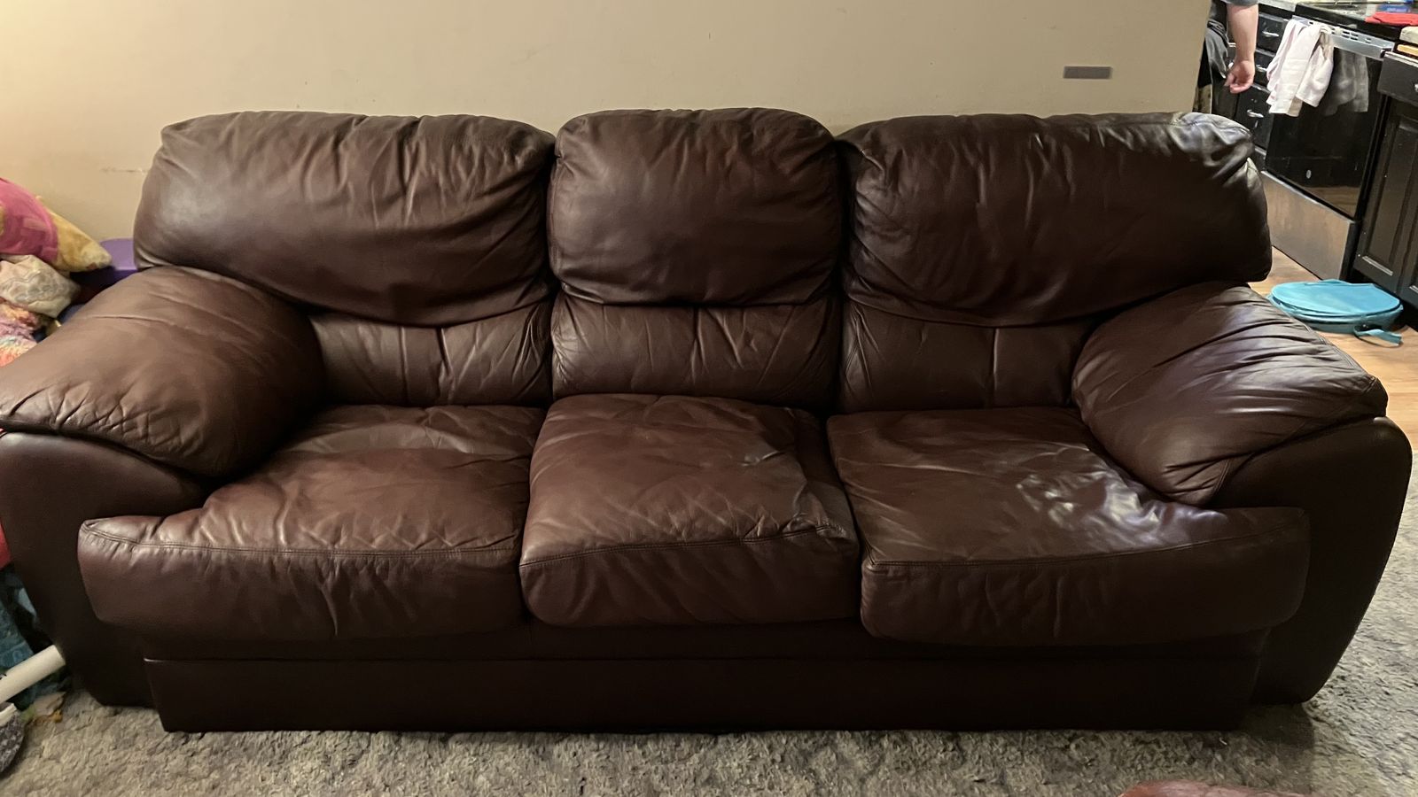 Burgundy Leather Sofa Very Good Condition