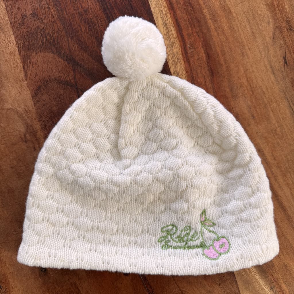 RIDE SNOWBOARDS Fleece Lined Beanie Snow Winter Hat - Kids Girls - Ivory