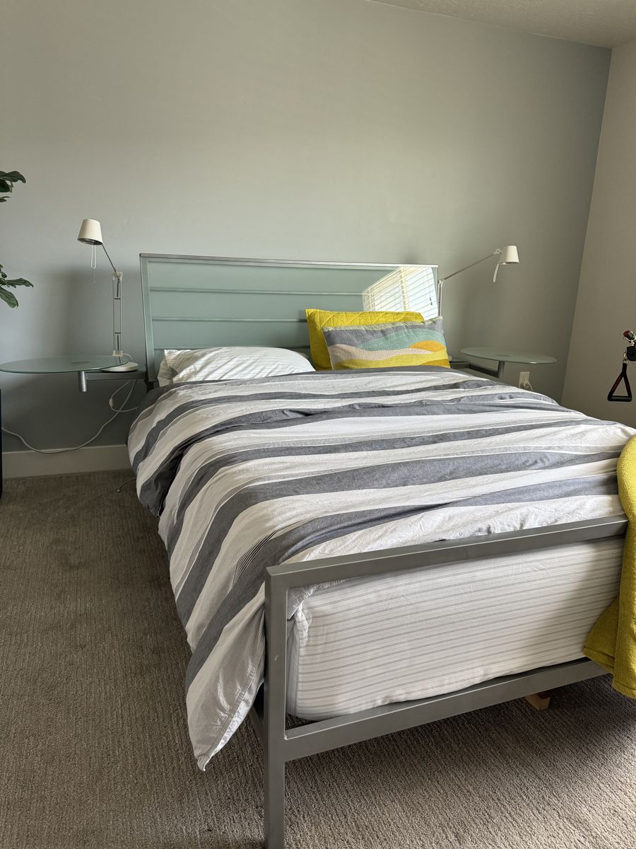 Modern Glass And Metal Bed