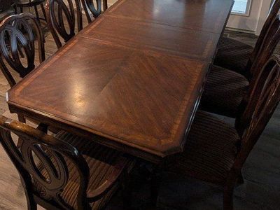 Rectangular dining table set with 8 chairs