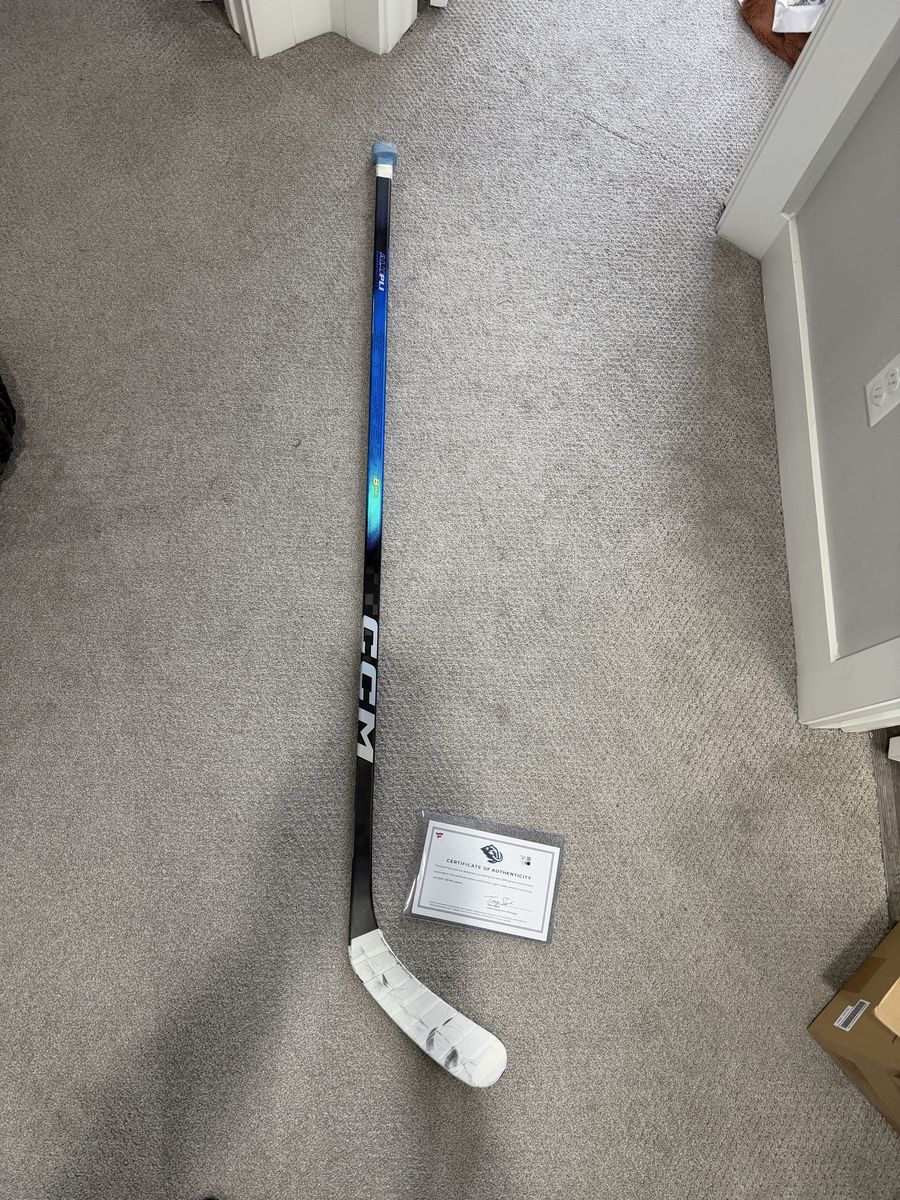 Logan Cooley Utah mammoth game used stick from 2025-2026 nhl season