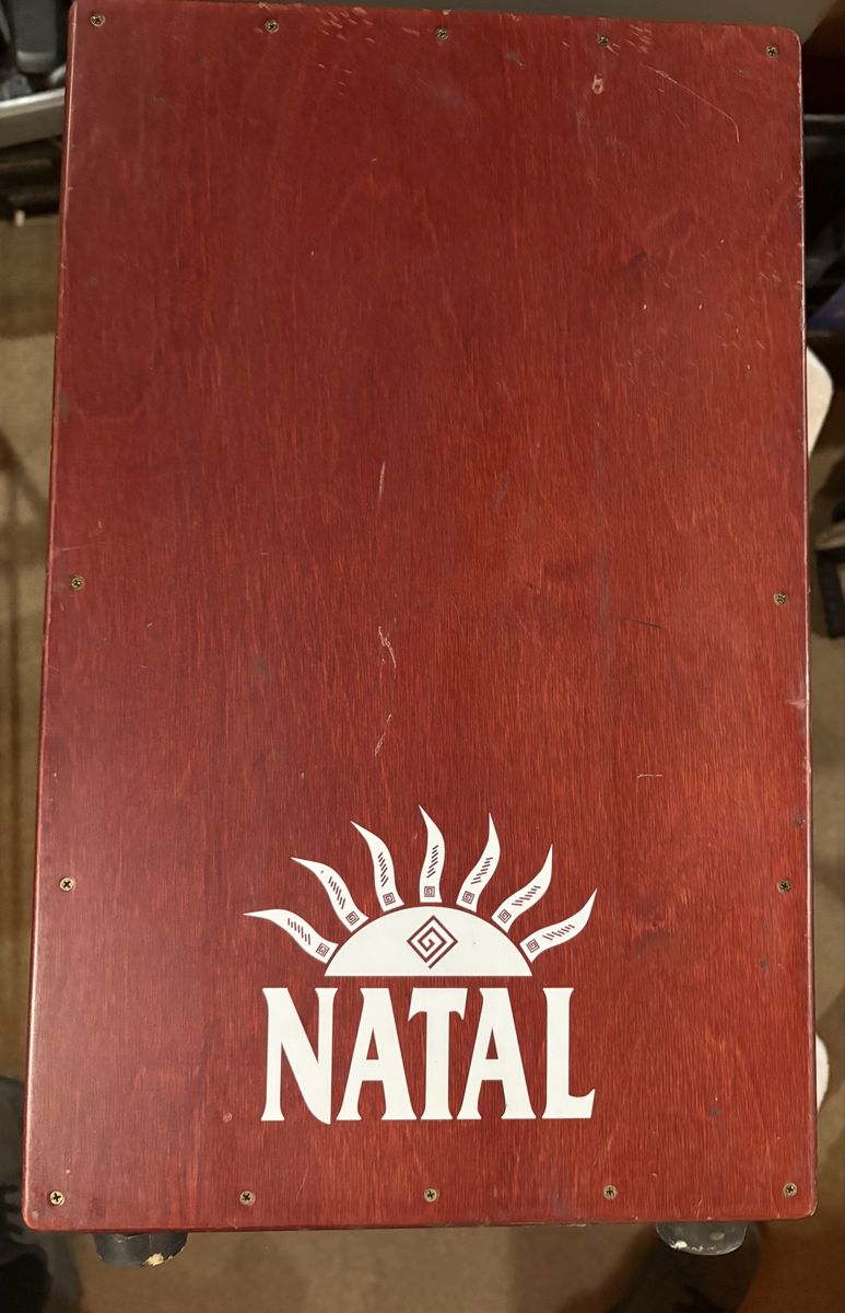 NATAL Red Wood Cajon Drum Percussion Instrument - Used