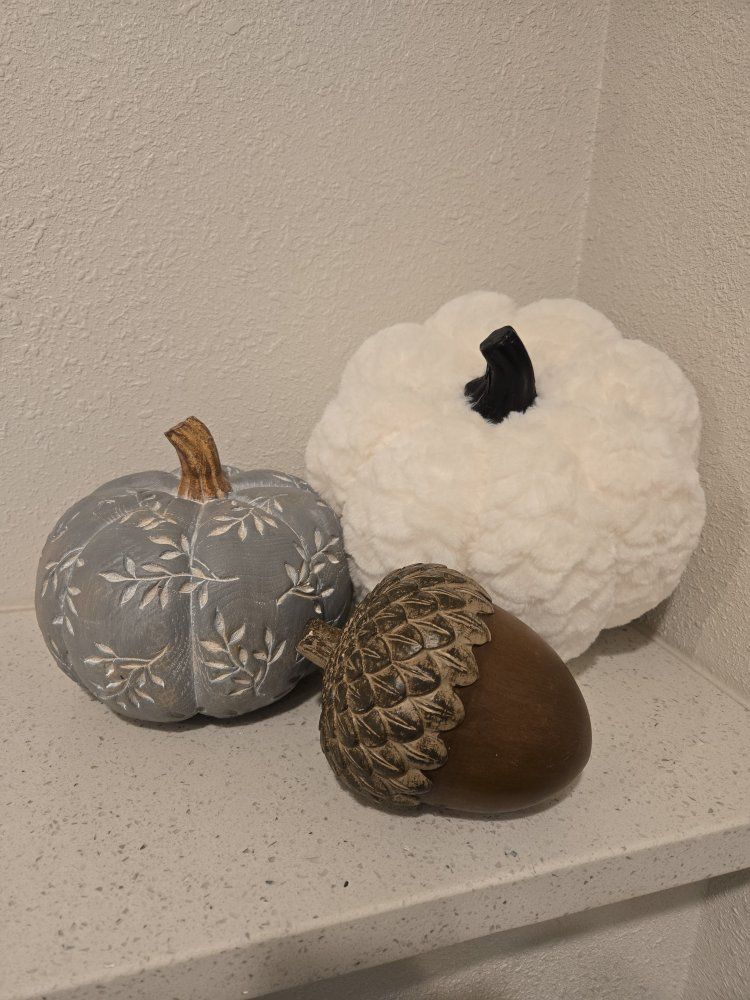 Fall Decor Set of Autumn Pumpkins and Acorn There is two of each kind