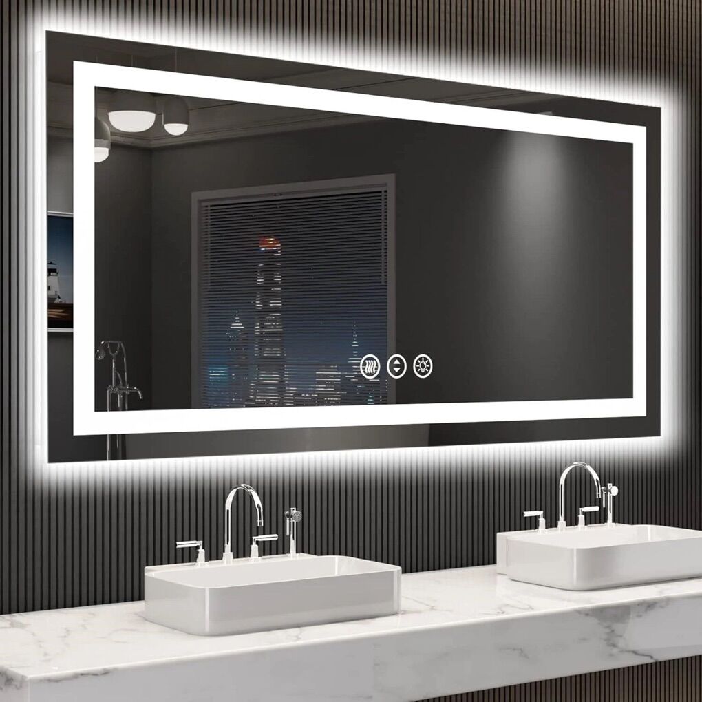 NEW IN BOX - 55 x 30 LED MIRROR, BACKLIT, ANTI-FOG