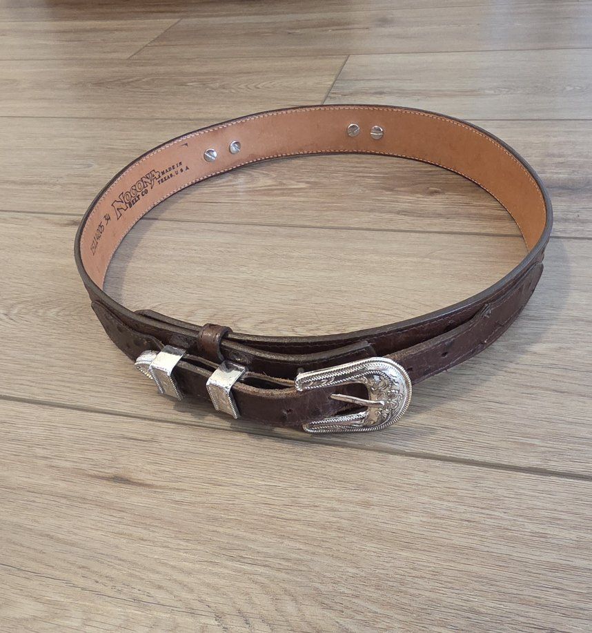 Nocona Western Cowboy Ostrich Belt | Size 34