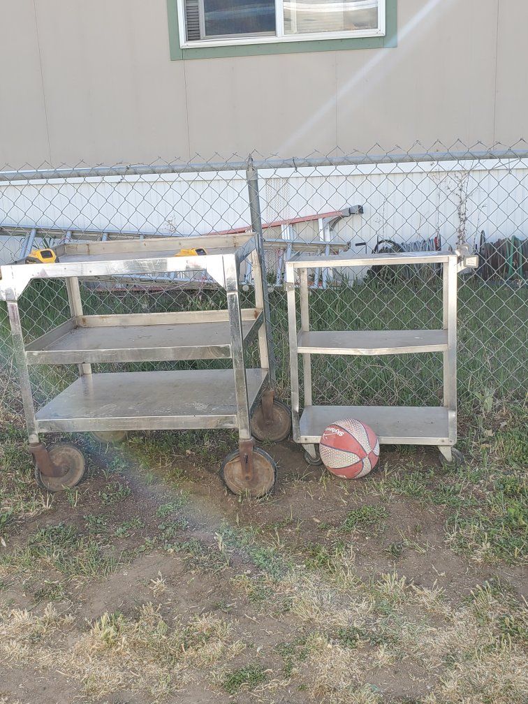 Durable Stainless Steel Service Utility Cart with 2-3 Shelves & Casters - Commercial Grade
