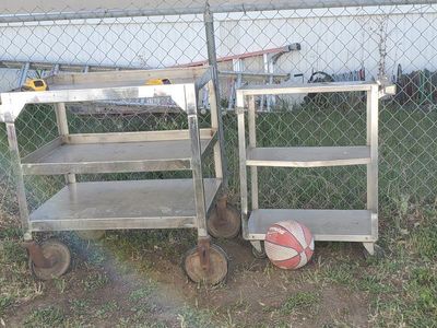 Durable Stainless Steel Service Utility Cart with 2-3 Shelves & Casters - Commercial Grade