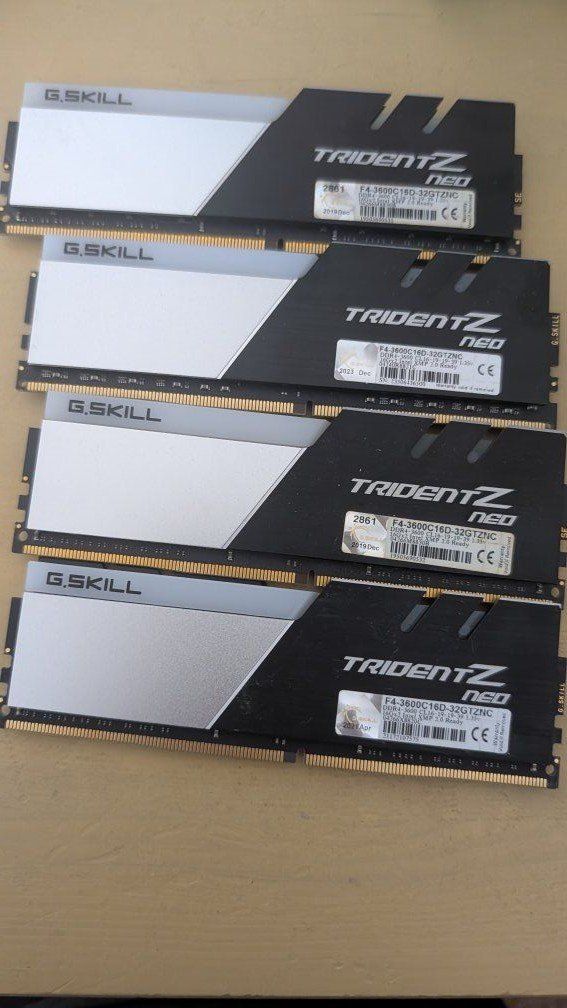 G.SKILL Trident Z Neo 32GB (2x16GB) DDR4-3600 CL16 RAM Kit F4-3600C16D-32GTZNC 2 sets