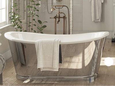 Clearwater/ crosswater London Balthazar luxury freestanding tub polished stainless steel