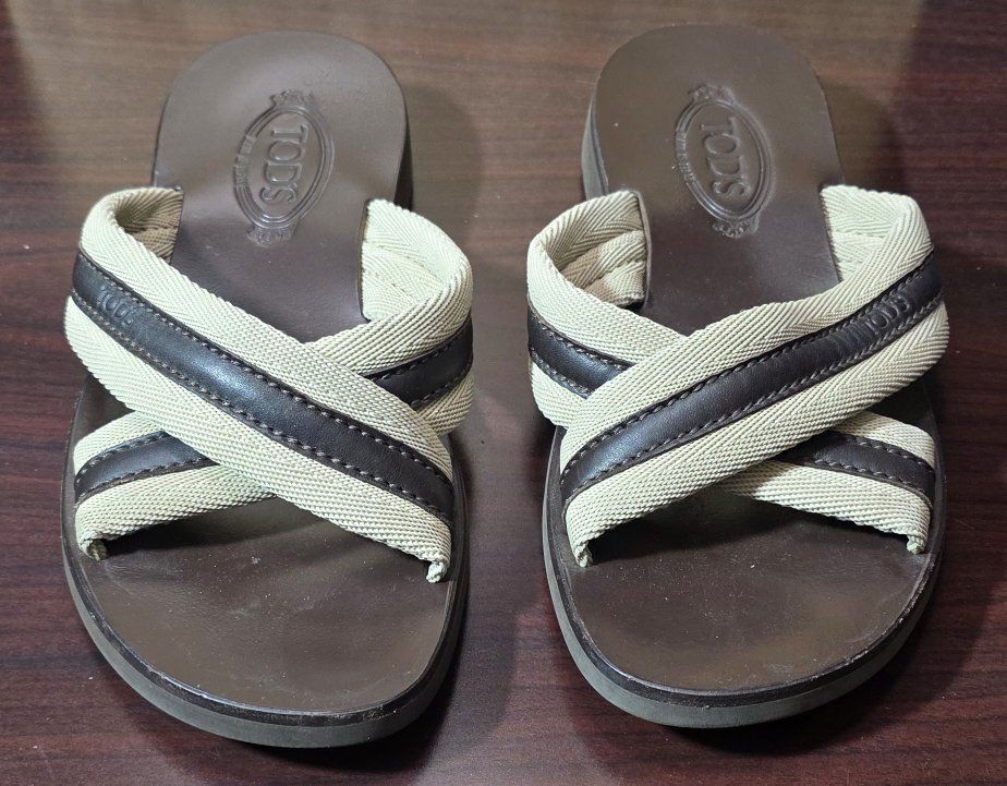 Mens Tod's Criss-Cross Sandals Size 9.5-10