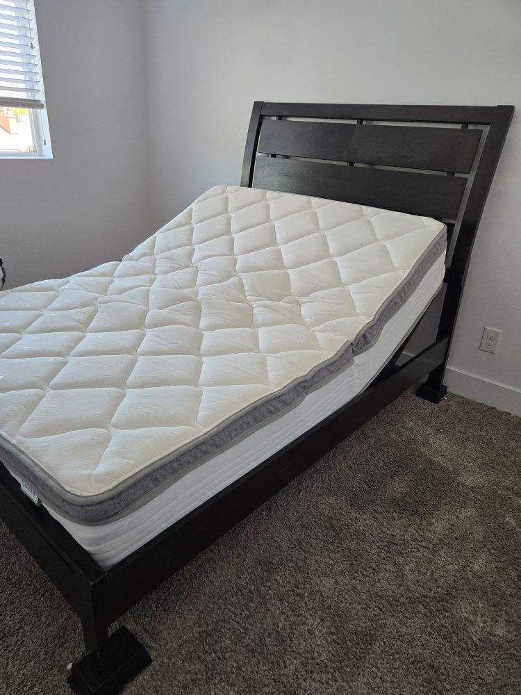 Denver Mattress Co. Full-size Adjustable Bed Frame & Mattress - Remote Control, Great Condition