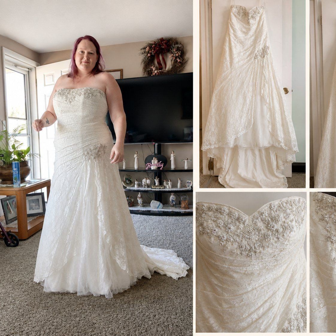 David’s Bridal Wedding Dress Size 18W – Corset Back – $375 OBO