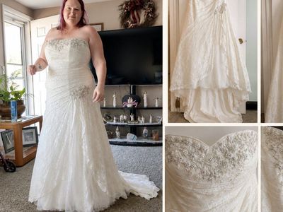David’s Bridal Wedding Dress Size 18W – Corset Back – $375 OBO