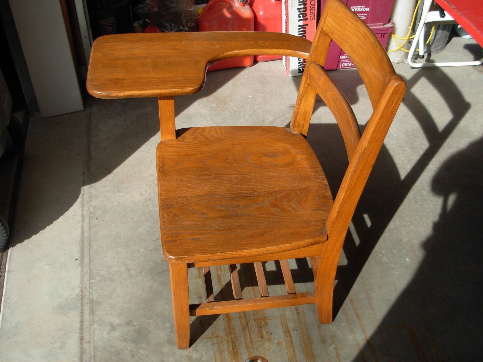 Antique Desk / Solid Oak Heavy School Desk