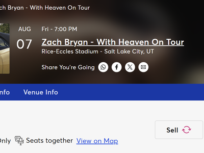 4 Zach Bryan Tickets: Aug 7, Rice-Eccles Stadium - W13, Row 38, Shaded Seats Together